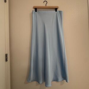 LOFT Sky Blue Classic Satin Skirt